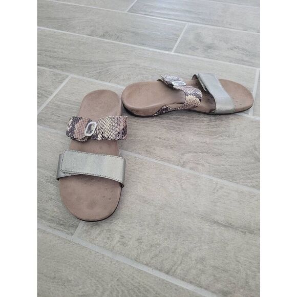 Vionic Camila Double Strap Slide Sandal‎ Size 7 Snake Skin - Picture 1 of 7